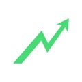 Growth arrow icon. Green arrow up. Success symbol. Royalty Free Stock Photo